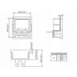 Gniazdo IEC męskie ósemka do obudowy z włącznikiem