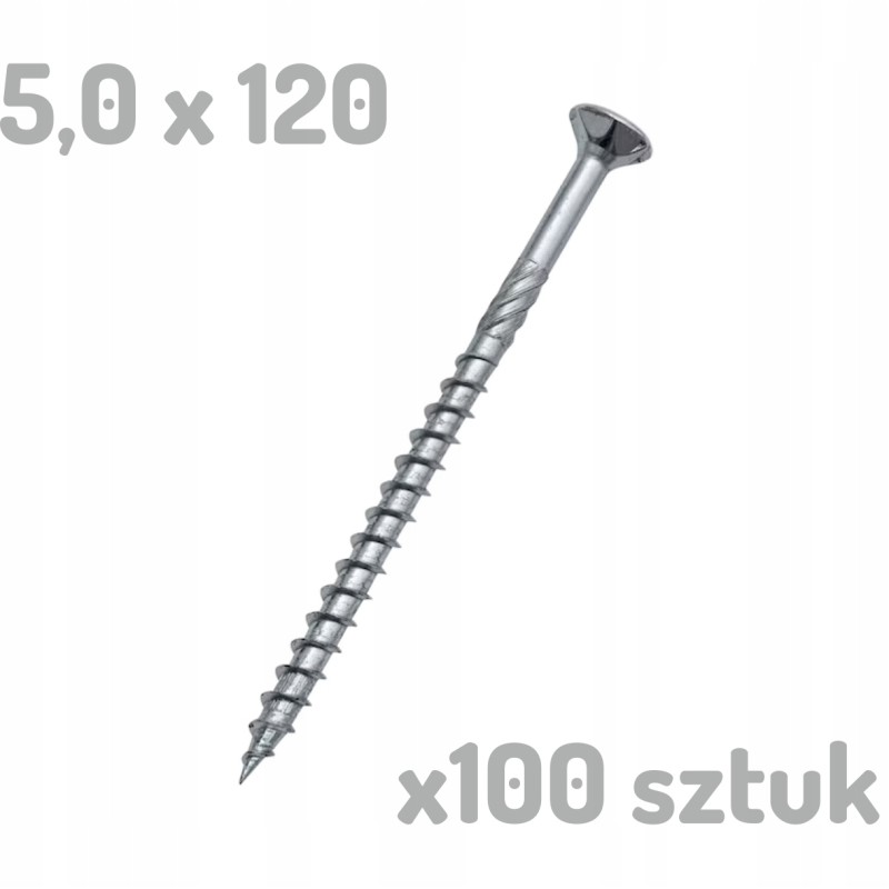 Wurth Wupofast PZ 2 Wkręt do drewna 5x120/70 5x120mm x 100 sztuk