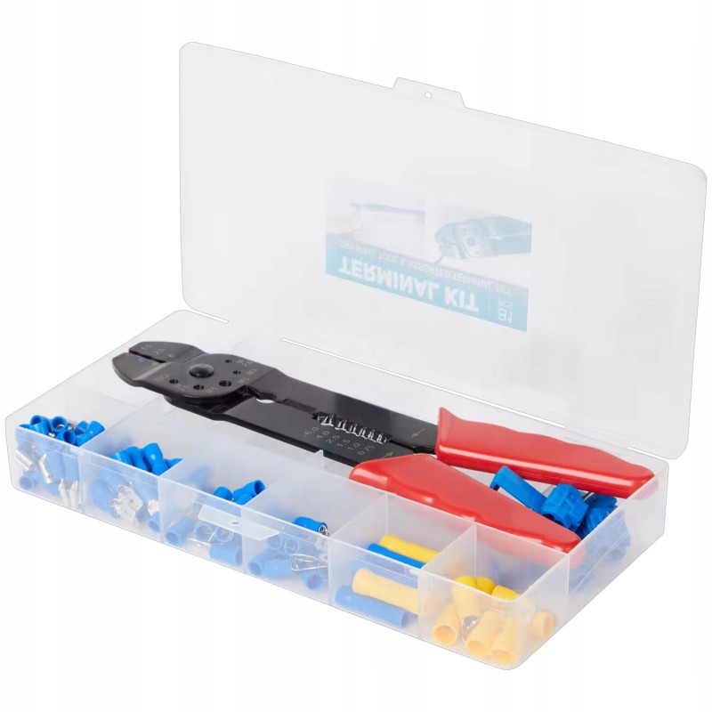 Zestaw zaciskarka konektorów + 80 konektorów