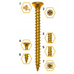 WKRĘTY DO DREWNA HARTOWANE 5x60mm PZ blister BWK Wkręt-met 11 szt.