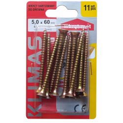 WKRĘTY DO DREWNA HARTOWANE 5x60mm PZ blister BWK Wkręt-met 11 szt.