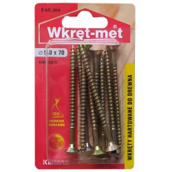 WKRĘTY DO DREWNA HARTOWANE 5x70mm PZ blister BWK Wkręt-met 9 szt.