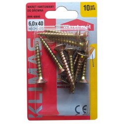 Wkręty hartowane do drewna 6,0x40mm PZ-3 x10 sztuk