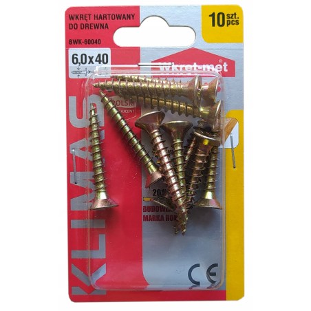 Wkręty hartowane do drewna 6,0x40mm PZ-3 x10 sztuk
