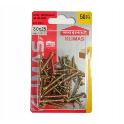 WKRĘTY DO DREWNA HARTOWANE 3x25mm PZ blister BWK Wkręt-met 50 szt.