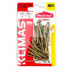 WKRĘTY DO DREWNA HARTOWANE 3x35mm PZ blister BWK Wkręt-met 40 szt.