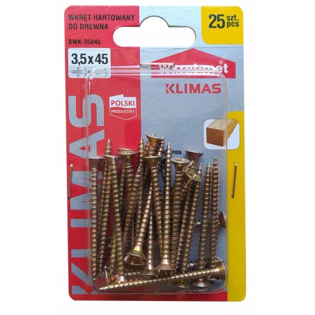 Wkręty hartowane do drewna 3,5x45mm PZ-2 x25 sztuk