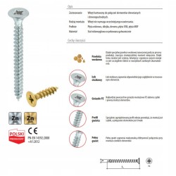 Wkręty hartowane do drewna 3,5x45mm PZ-2 x25 sztuk