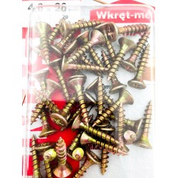 WKRĘTY DO DREWNA HARTOWANE 4x20mm PZ blister BWK Wkręt-met 40 sztuk