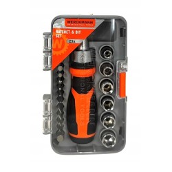 Podręczny śrubokręt z grzechotką, bitami i nasadkami Werckmann