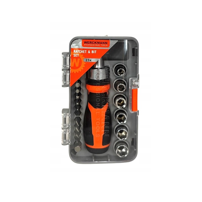 Podręczny śrubokręt z grzechotką, bitami i nasadkami Werckmann