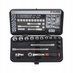 Wurth Zestaw klucz nasadowych sześciokątnych 1/4″ 16 sztuk (09651116)